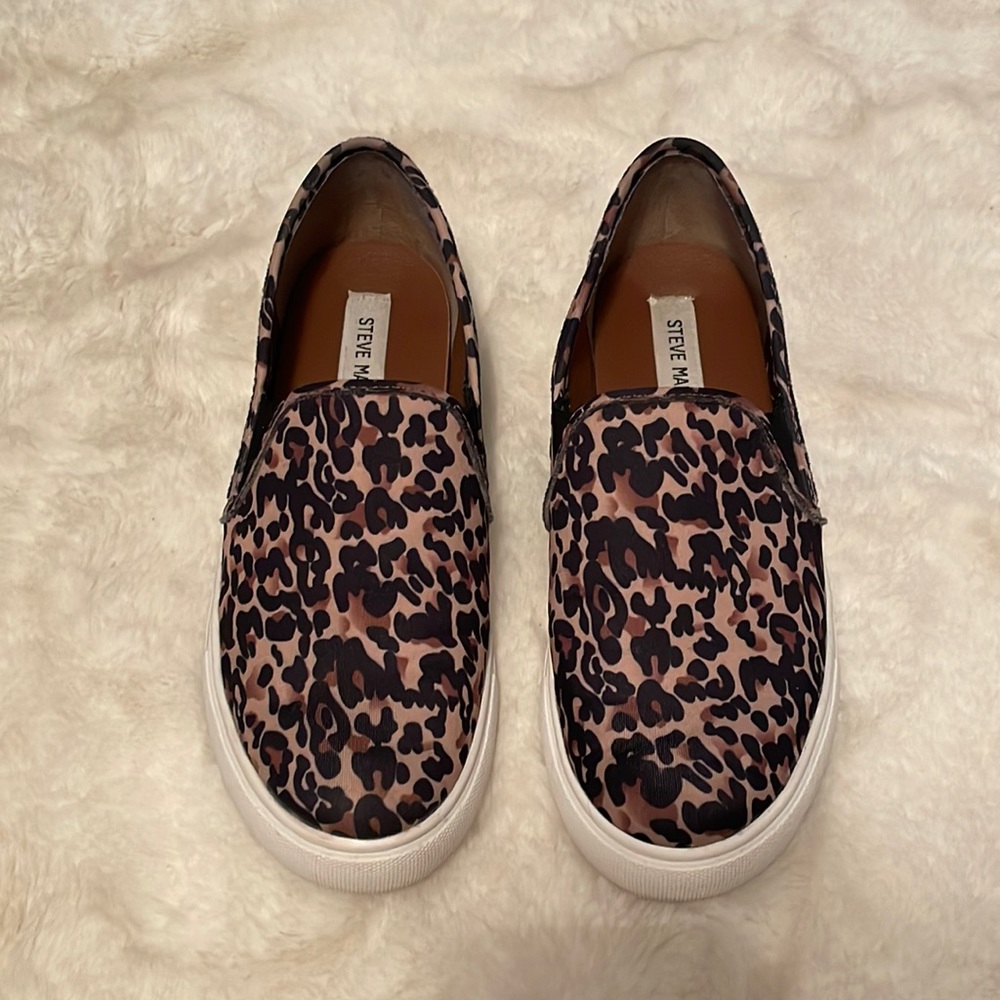 Steve Madden leopard slip on shoes